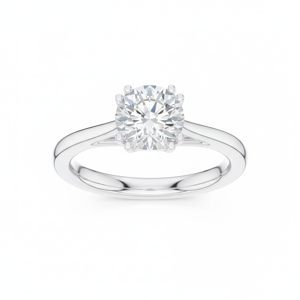 Anillo Solitario con Engaste de Garra Round 1ct