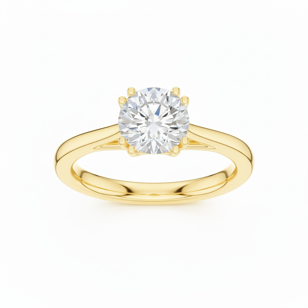 Anillo Solitario con Engaste de Garra Round 1ct