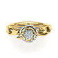 Anillo de Compromiso Leaves Rose de Oro 14k con Incrustaciones