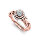Anillo de Compromiso Leaves Rose de Oro 14k con Incrustaciones