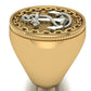 Anillo de Oro Amarillo  14k con Ancla de Oro Blanco