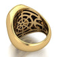 Anillo de Oro Amarillo  14k con Ancla de Oro Blanco