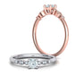 Anillo de Compromiso Milgrain de Oro 14k con Incrustaciones
