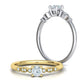 Anillo de Compromiso Milgrain de Oro 14k con Incrustaciones