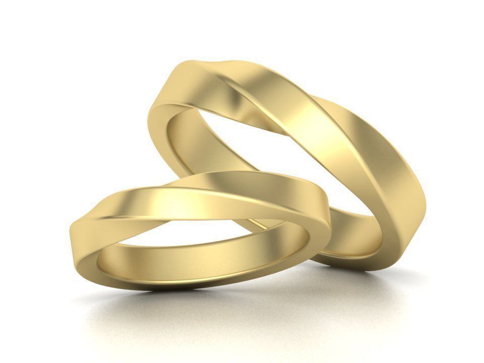 Juego de Argollas Dshaped Mobius de Oro 14k