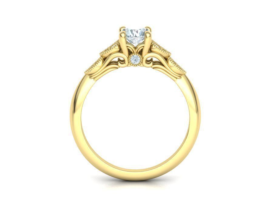 Anillo de compromiso Nautilus de Oro 14k con Deslumbrantes Incrustaciones