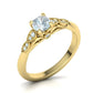 Anillo de compromiso Nautilus de Oro 14k con Deslumbrantes Incrustaciones