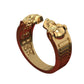 Anillo Doble Calavera de Oro Amarillo