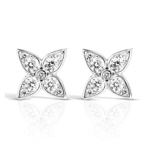 Hermosos Aretes de - con Incrustaciones de Diamante