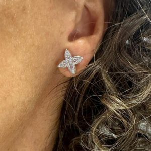 Hermosos Aretes de - con Incrustaciones de Diamante