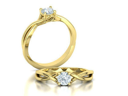 Anillo de Compromiso Solitario Entrelazado Penelope