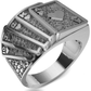 Anillo Poker Card Ring de Oro con Incrustaciones