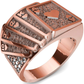 Anillo Poker Card Ring de Oro con Incrustaciones