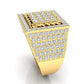 Anillo Big Fancy Man Ring de Oro Amarillo con Brillantes Incrustaciones