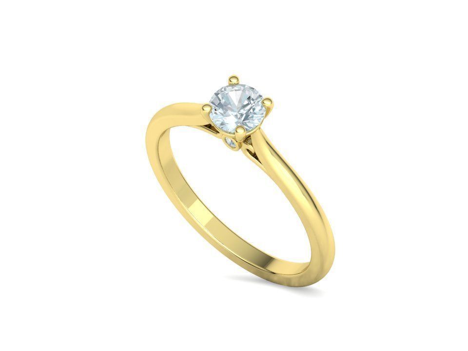 Anillo Solitario Camila Con Detalles En Puente Y Engaste De Cuatro Garras