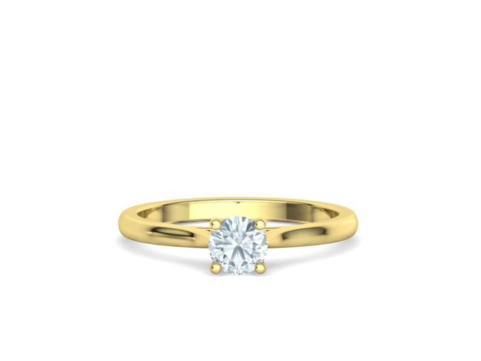 Anillo Solitario Camila Con Detalles En Puente Y Engaste De Cuatro Garras