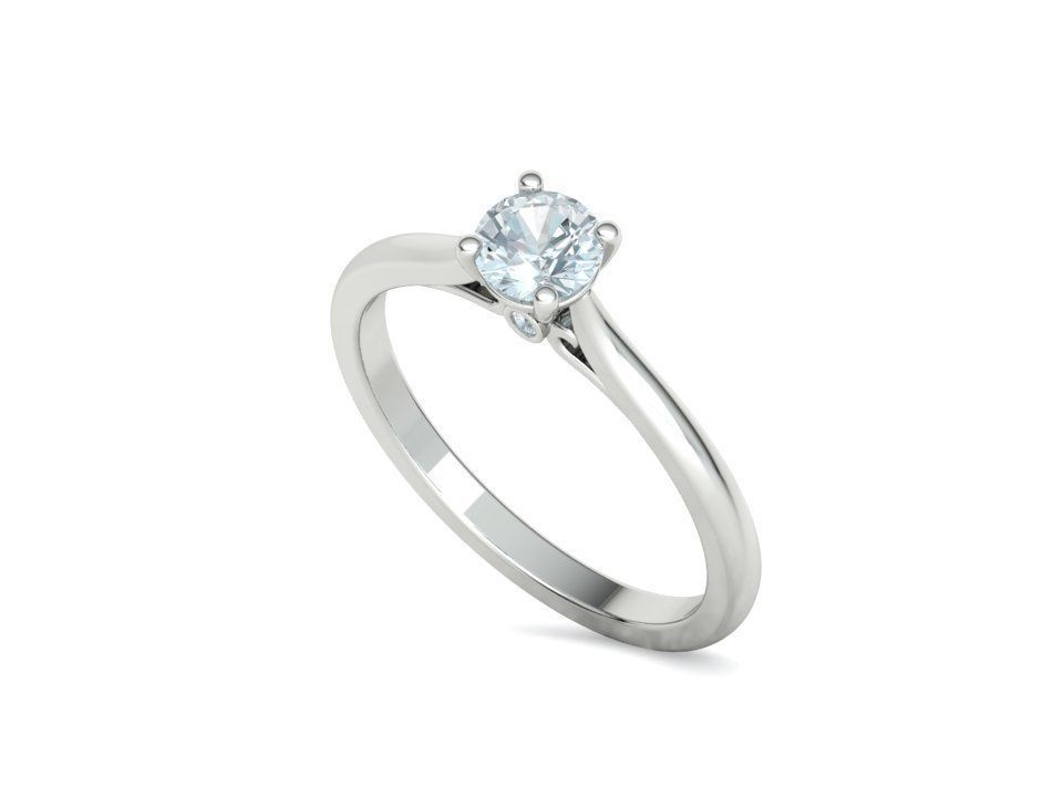 Anillo Solitario Camila Con Detalles En Puente Y Engaste De Cuatro Garras