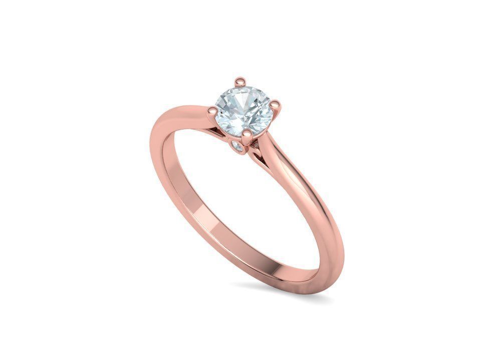 Anillo Solitario Camila Con Detalles En Puente Y Engaste De Cuatro Garras
