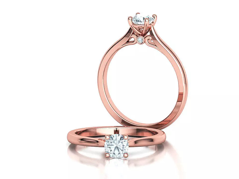 Anillo Solitario Camila Con Detalles En Puente Y Engaste De Cuatro Garras