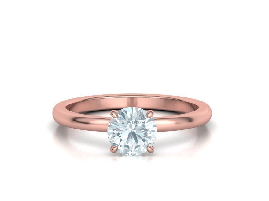 Anillo de Compromiso Solitaire "Halo Brillante" de Oro 14k