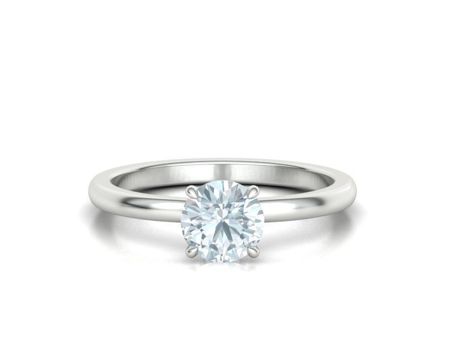 Anillo de Compromiso Solitaire "Halo Brillante" de Oro 14k
