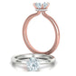 Anillo de Compromiso Solitaire "Halo Brillante" de Oro 14k
