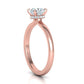 Anillo de Compromiso Solitaire "Halo Brillante" de Oro 14k