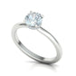 Anillo de Compromiso Solitaire "Halo Brillante" de Oro 14k