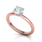 Anillo de Compromiso Solitaire "Halo Brillante" de Oro 14k