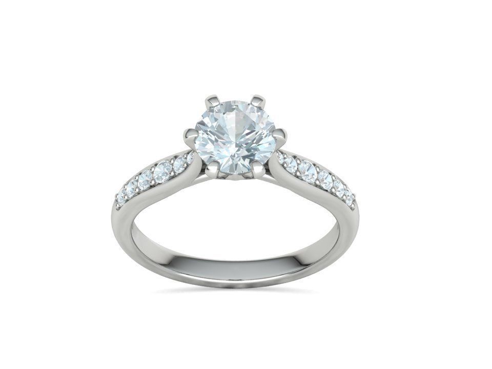 Anillo de Compromiso Solitaire Elegance con Incrustaciones