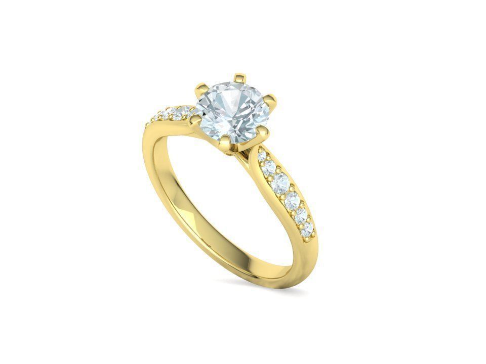 Anillo de Compromiso Solitaire Elegance con Incrustaciones