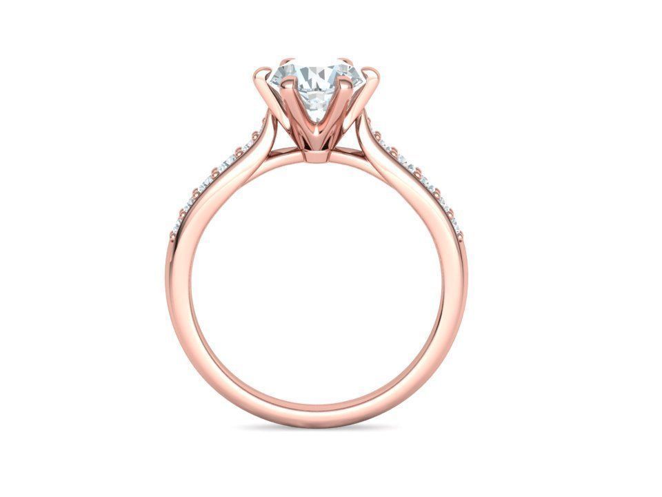 Anillo de Compromiso Solitaire Elegance con Incrustaciones