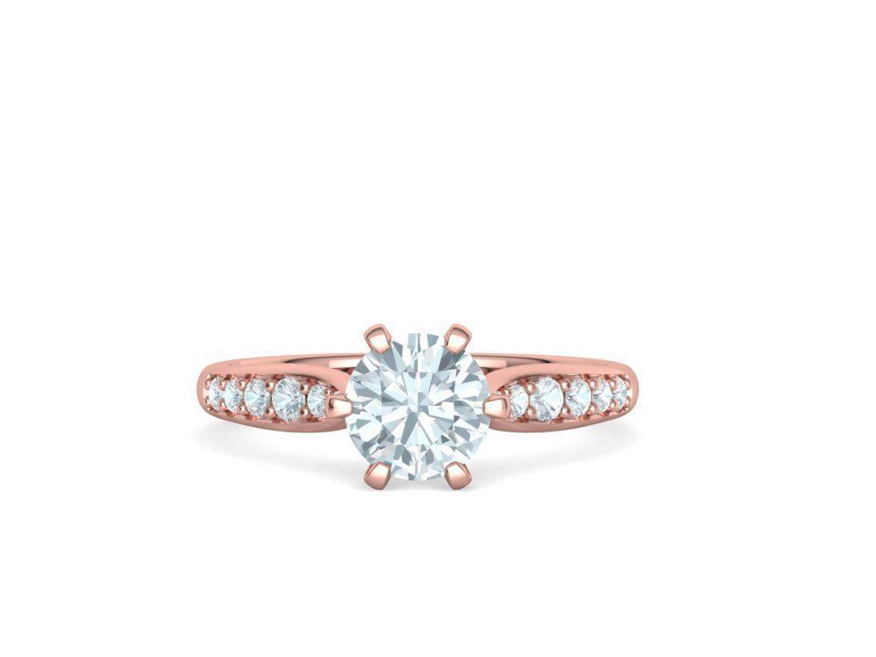 Anillo de Compromiso Solitaire Elegance con Incrustaciones
