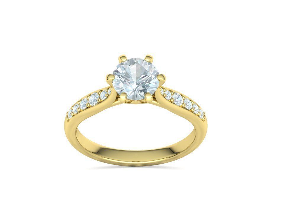 Anillo de Compromiso Solitaire Elegance con Incrustaciones