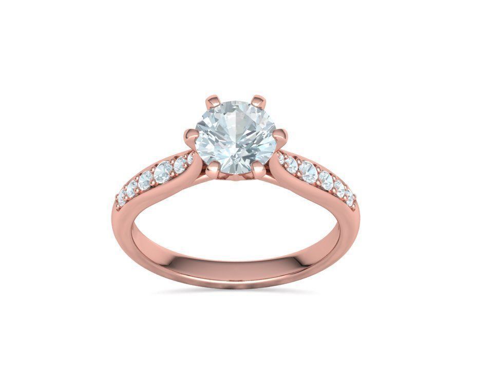 Anillo de Compromiso Solitaire Elegance con Incrustaciones