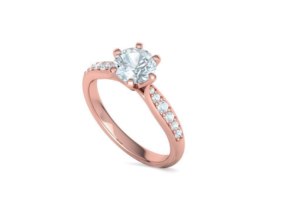 Anillo de Compromiso Solitaire Elegance con Incrustaciones