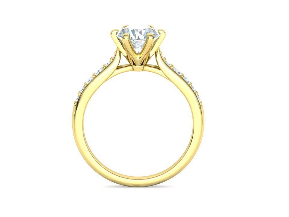 Anillo de Compromiso Solitaire Elegance con Incrustaciones