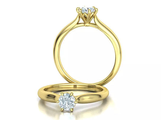 Anillo de Compromiso Solitario Pétalo