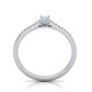 Anillo de Compromiso Solitaire Oro 14k con Incrustaciones Resplandecientes