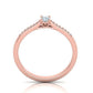 Anillo de Compromiso Solitaire Oro 14k con Incrustaciones Resplandecientes