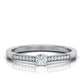 Anillo de Compromiso Solitaire Oro 14k con Incrustaciones Resplandecientes