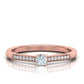 Anillo de Compromiso Solitaire Oro 14k con Incrustaciones Resplandecientes