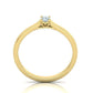 Anillo de Compromiso Solitaire Oro 14k con Incrustaciones