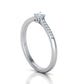 Anillo de Compromiso Solitaire Oro 14k con Incrustaciones Resplandecientes
