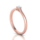Anillo de Compromiso Solitaire Oro 14k con Incrustaciones