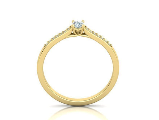 Elegante Anillo de Compromiso Solitaire .10Ct