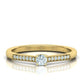 Anillo de Compromiso Solitaire Oro 14k con Incrustaciones Resplandecientes