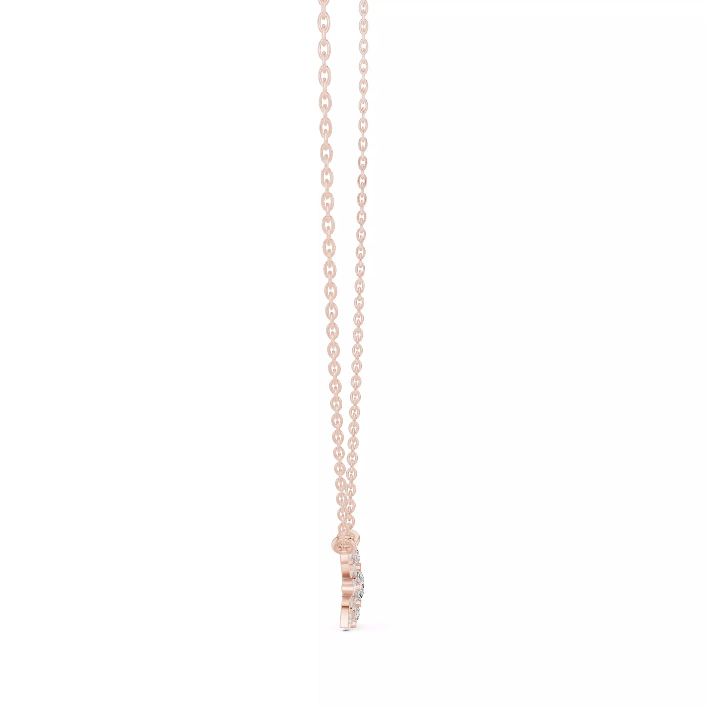 Collar Solitario Flor Redonda con Incrustaciones