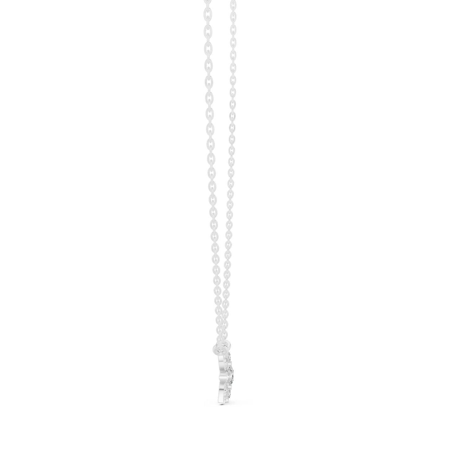 Collar Solitario Flor Redonda con Incrustaciones
