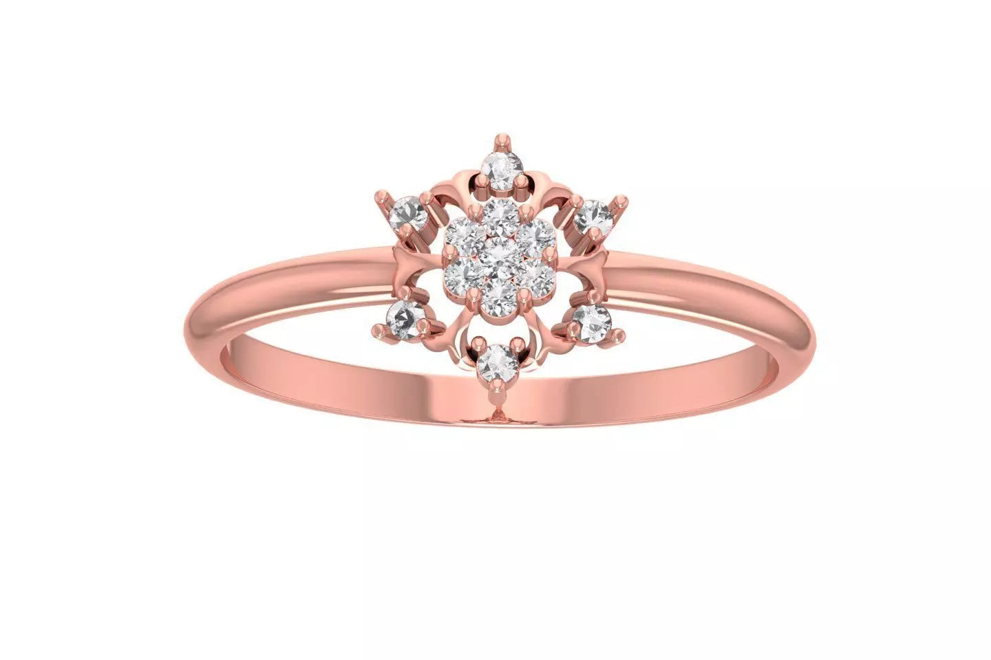 Anillo de Compromiso Solitario Estilo Mandala